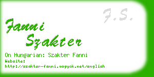 fanni szakter business card
